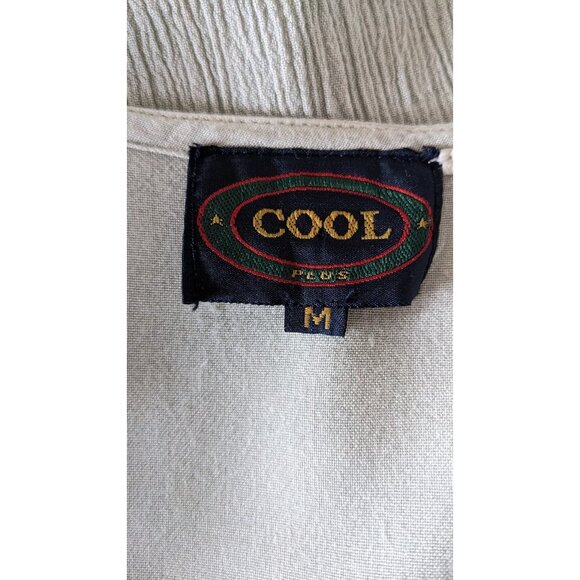 VTG Cool Plus Women Dress Midi Gray Cotton Crepe Short Sleeve Embroidery Size M - Picture 9 of 9